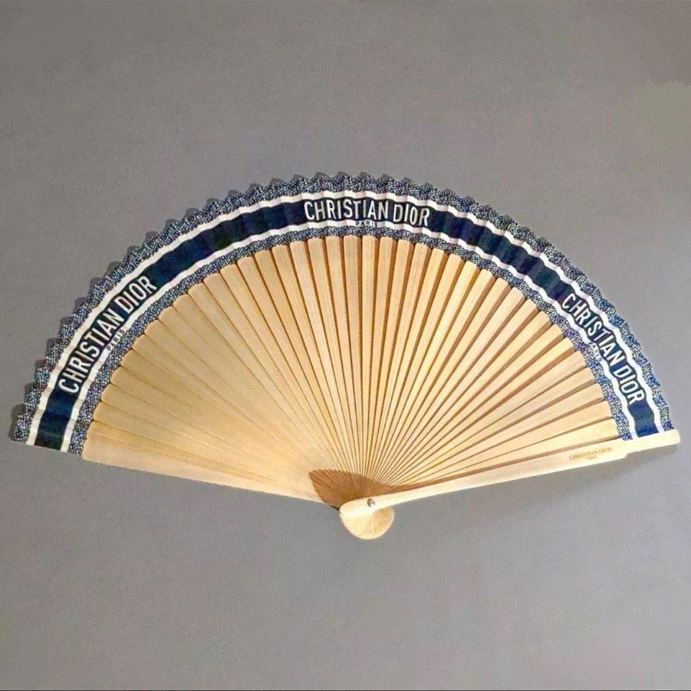 Christian Dior DIORIVIERA Folding Fan Navy Black Sensu Novelty NIP